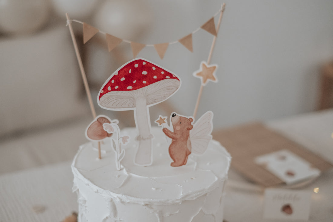 Caketopper Bär und Pilz
