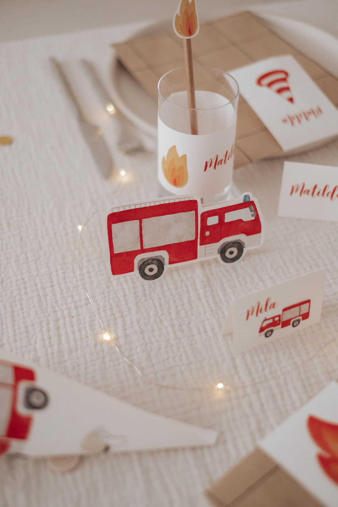 Tischdeko Feuerwehr