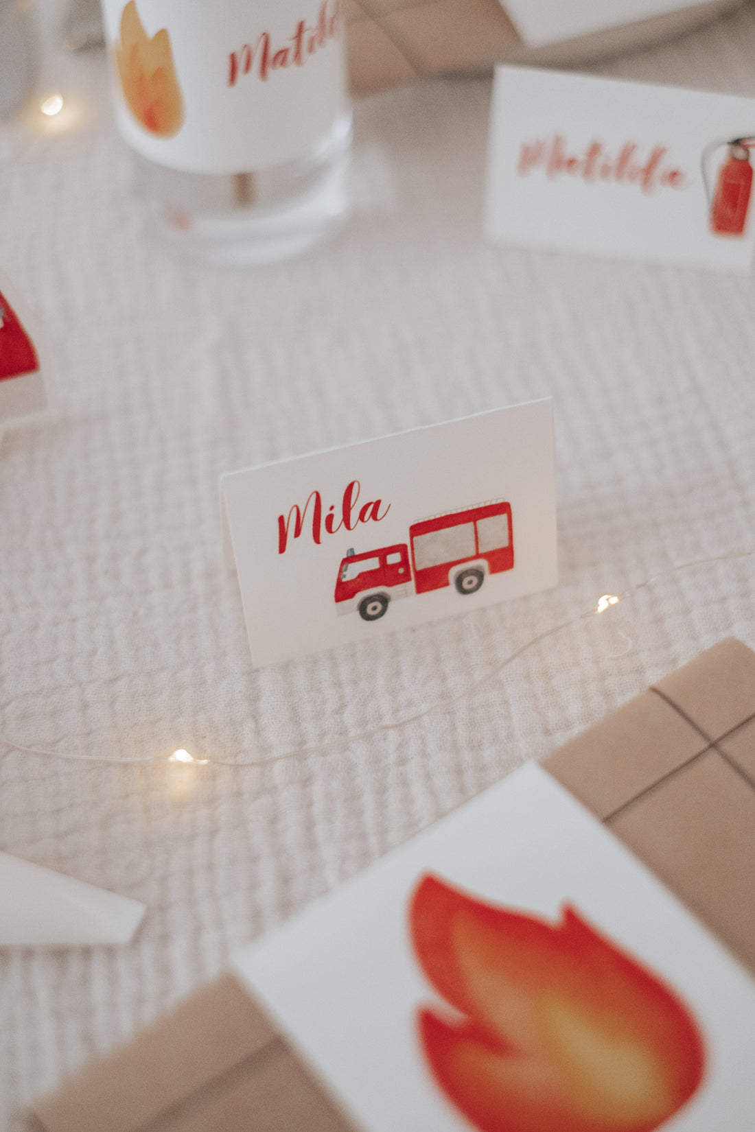 Tischkärtchen Feuerwehr