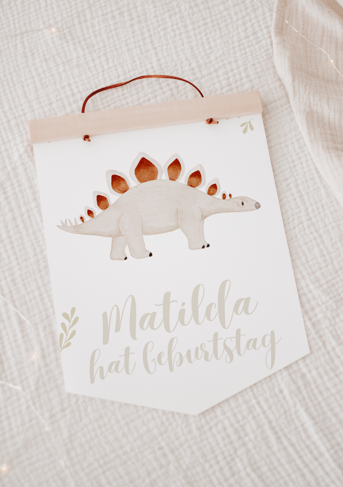 Wimpel mit Name Stegosaurus