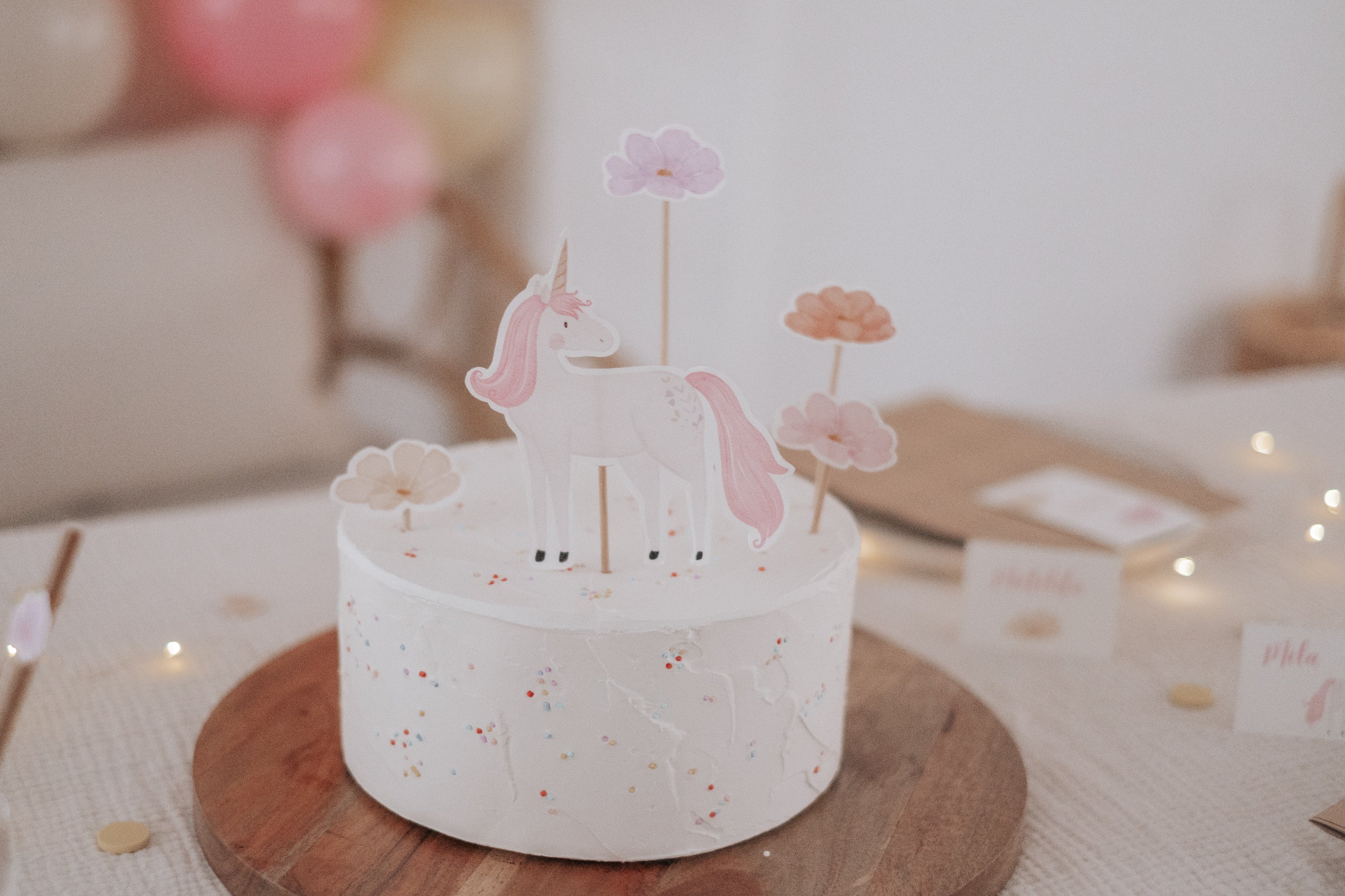 Caketopper Einhorn rosa