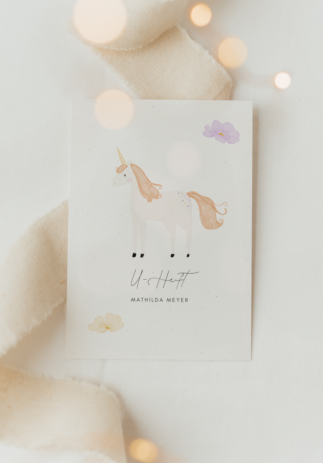 U-Heft Hülle Einhorn orange