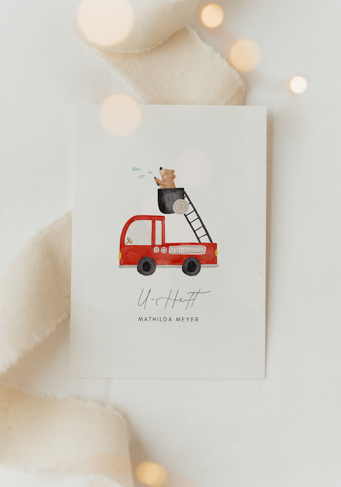 U-Heft Hülle Feuerwehr Bär