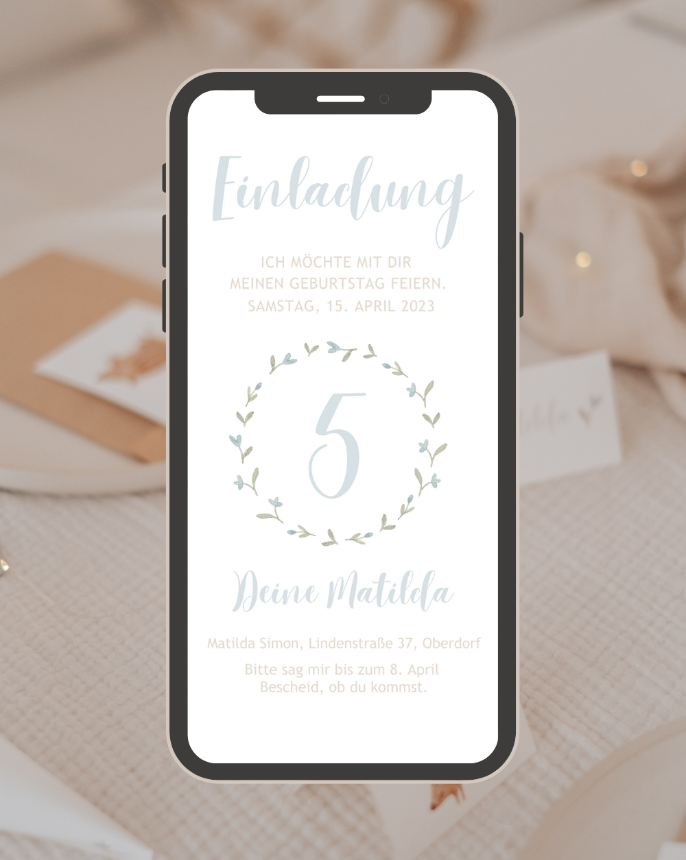 Einladung Smartphone Video Frischling Kranz
