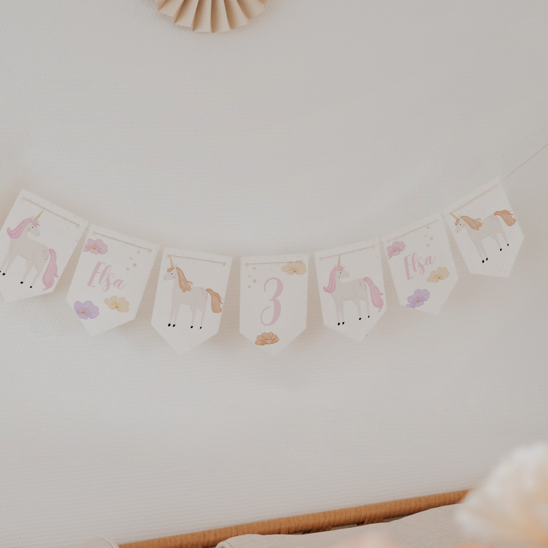 Girlande Einhorn Wimpel