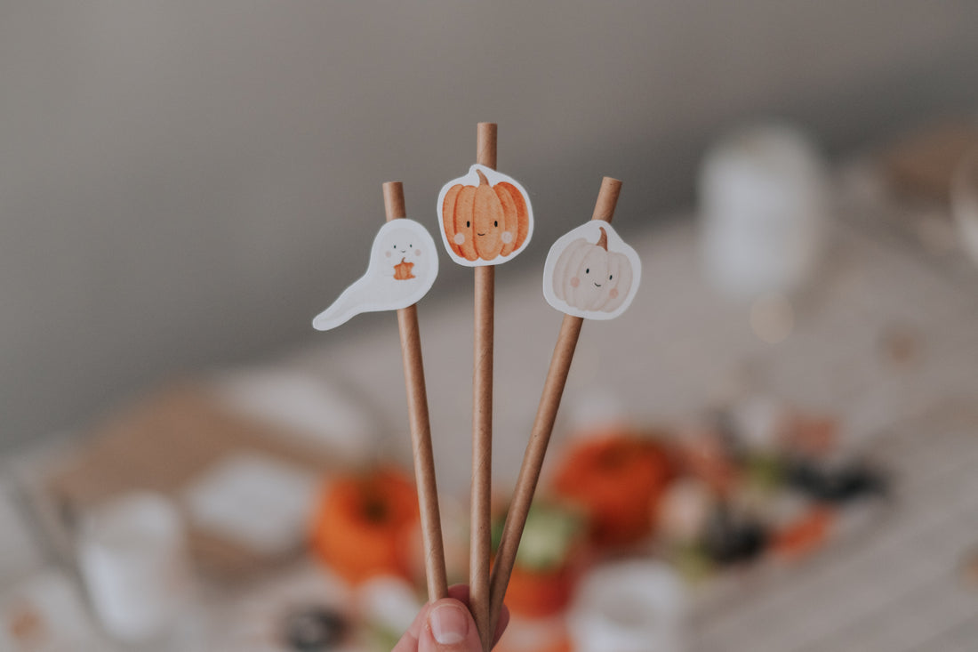 Strohhalme Halloween Kürbis & Gespenst