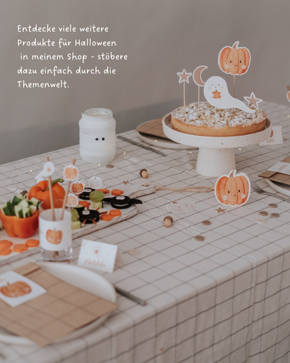 Tischkärtchen Halloween Kürbis &amp; Gespenst