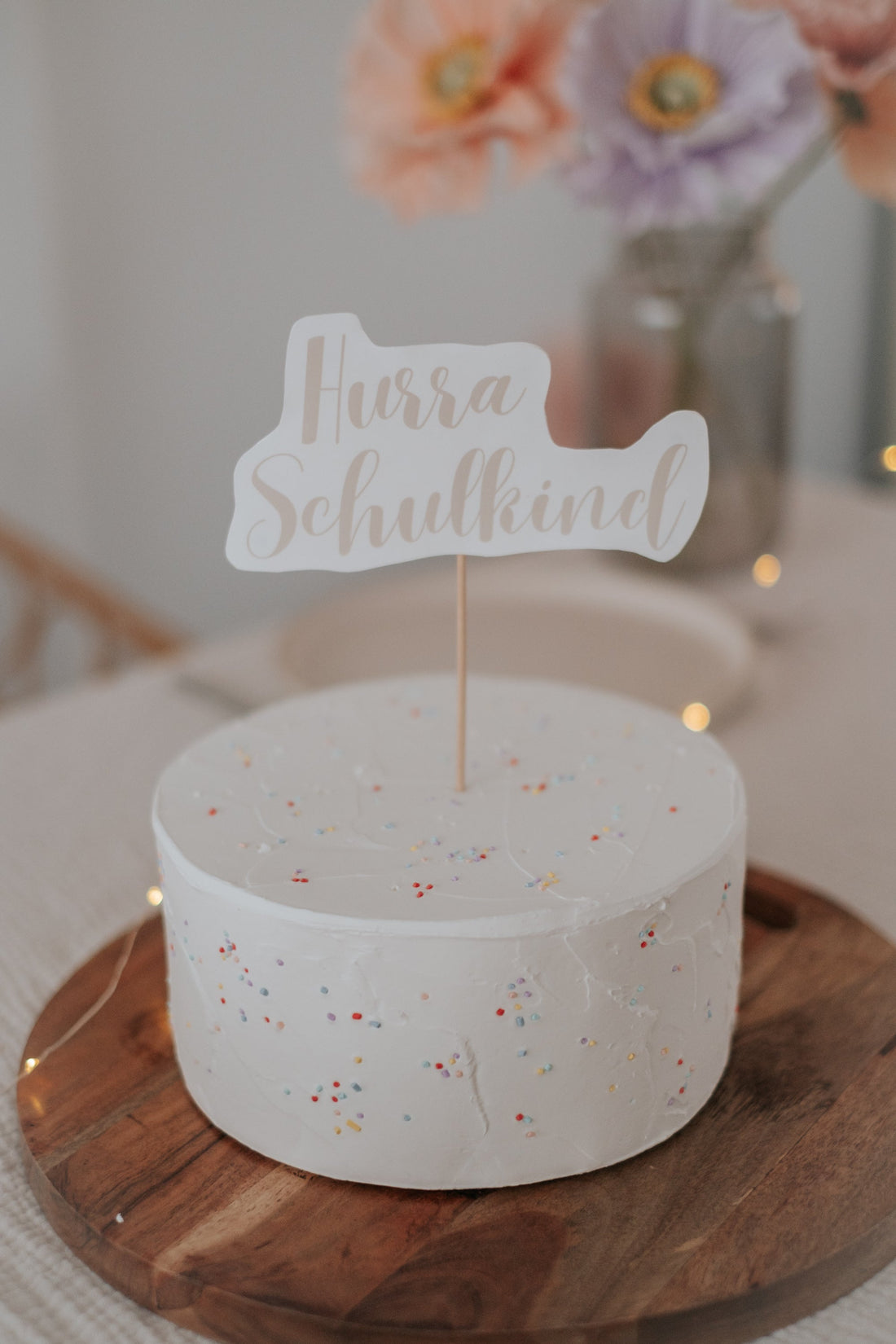 Caketopper Hurra Schulkind Schulanfang Eichhörnchen Schulanfang Raupe