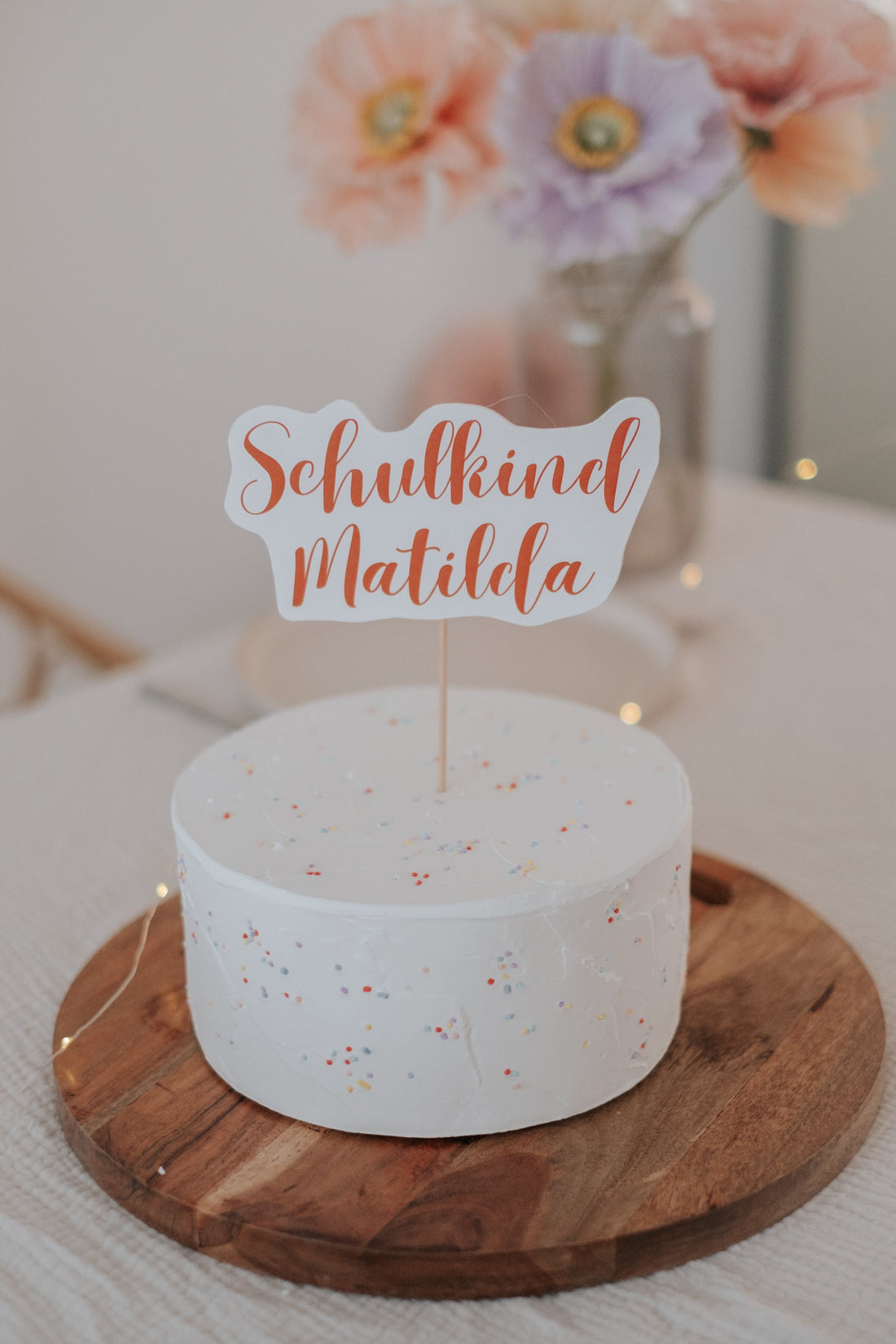 Caketopper Schulkind Name Schulanfang Eichhörnchen Schulanfang Raupe