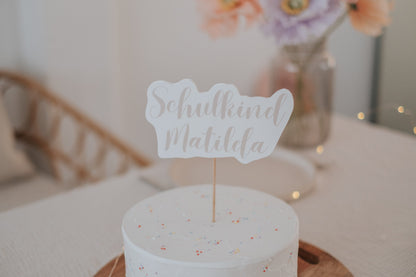 Caketopper Hurra Schulkind Schulanfang Eichhörnchen Schulanfang Raupe