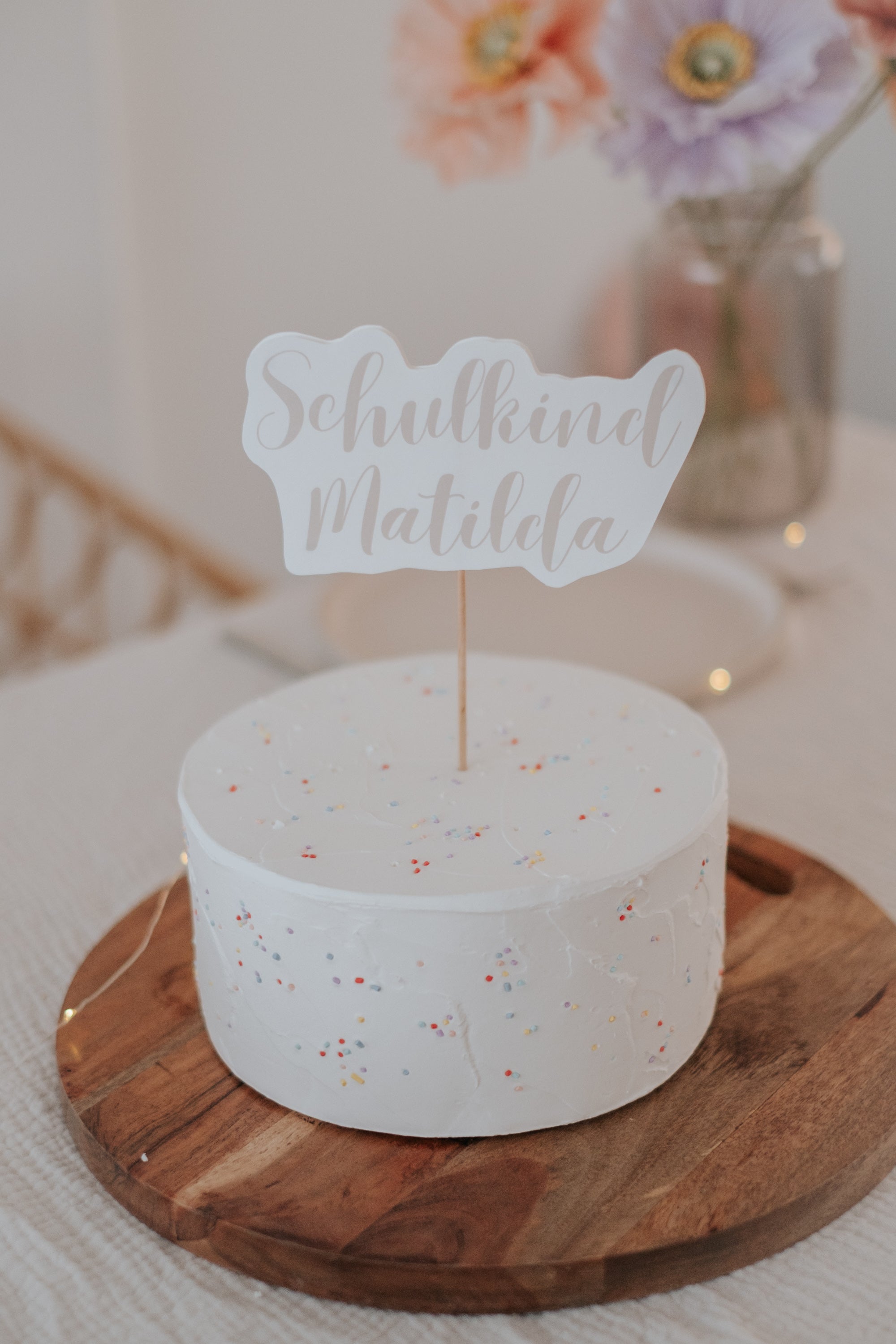 Caketopper Hurra Schulkind Schulanfang Eichhörnchen Schulanfang Raupe