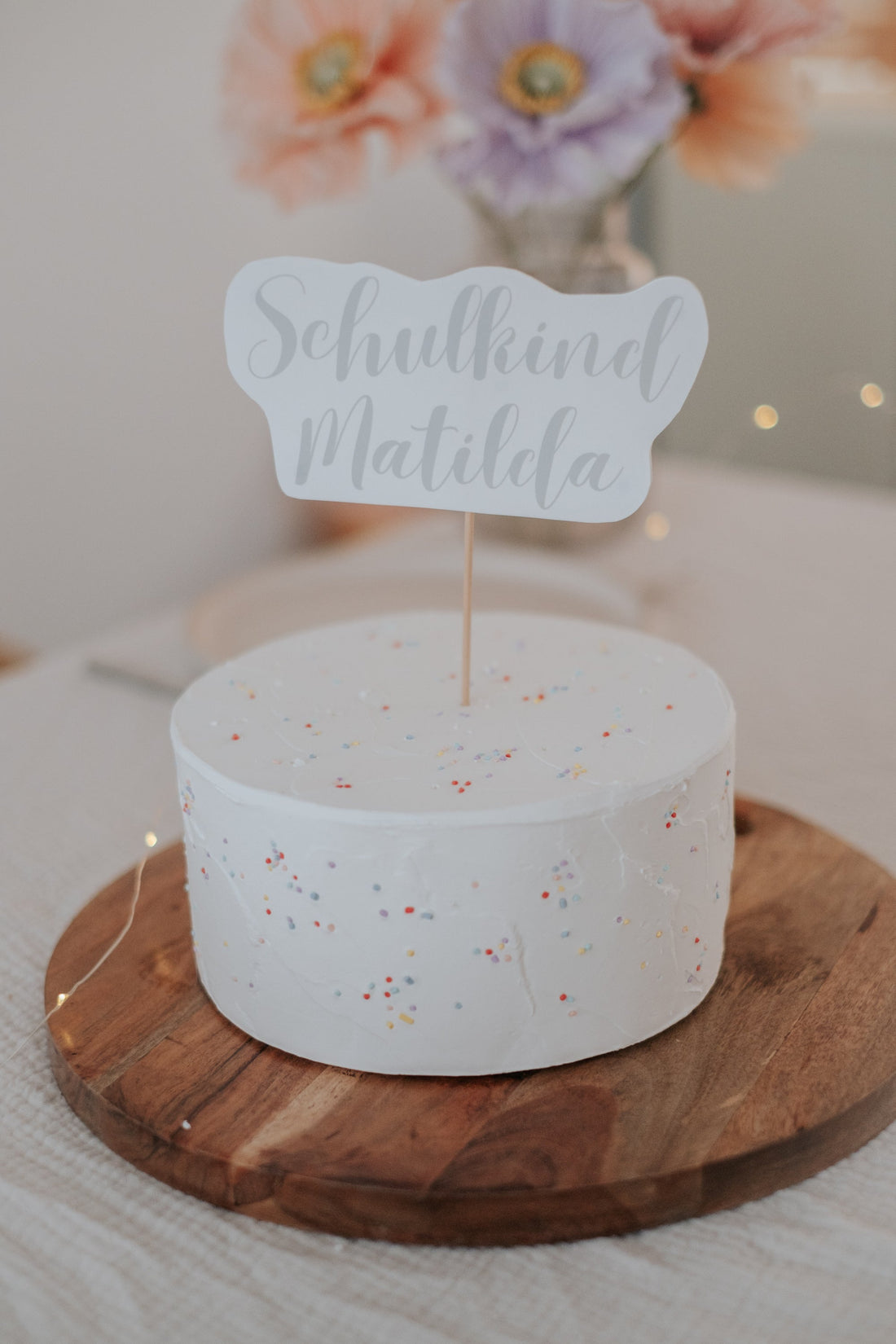 Caketopper Schulkind Name Schulanfang Eichhörnchen Schulanfang Raupe