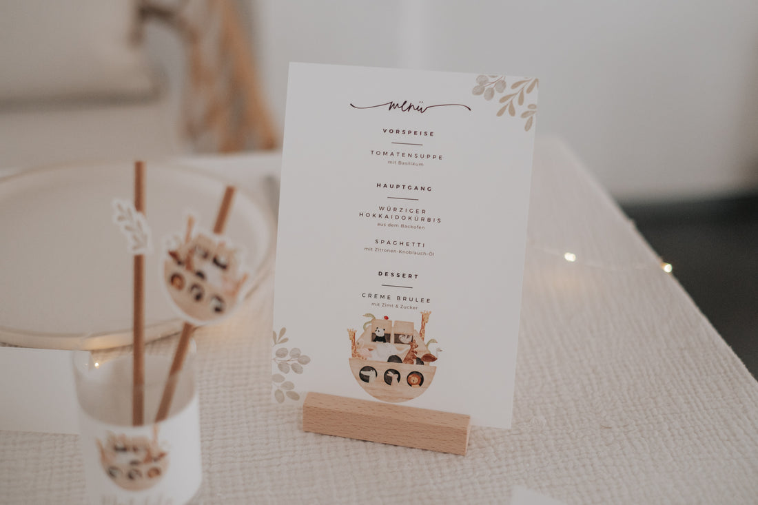 Menükarten Taufe Arche Noah