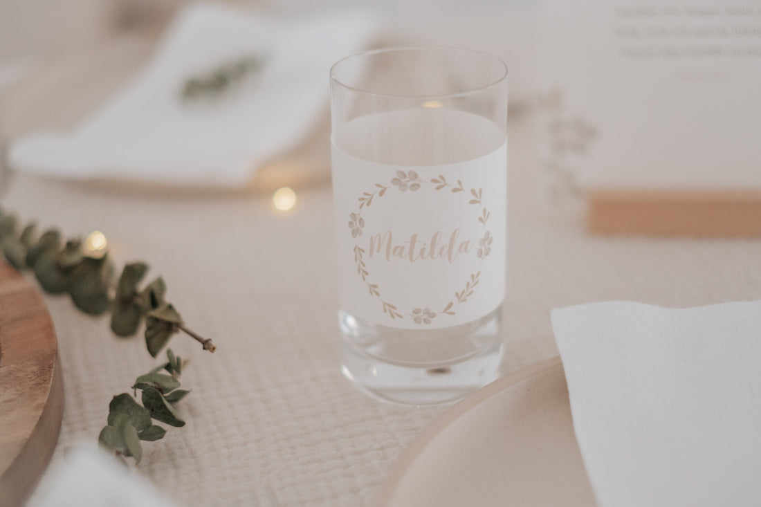 Banderolen Taufe Greenery