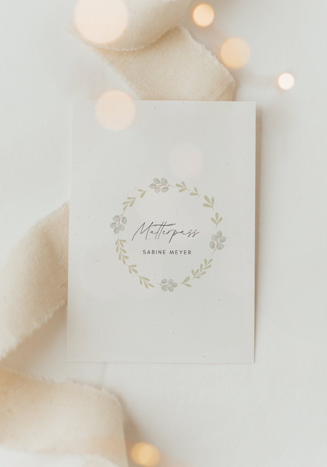 Mutterpass Hülle Kranz Greenery