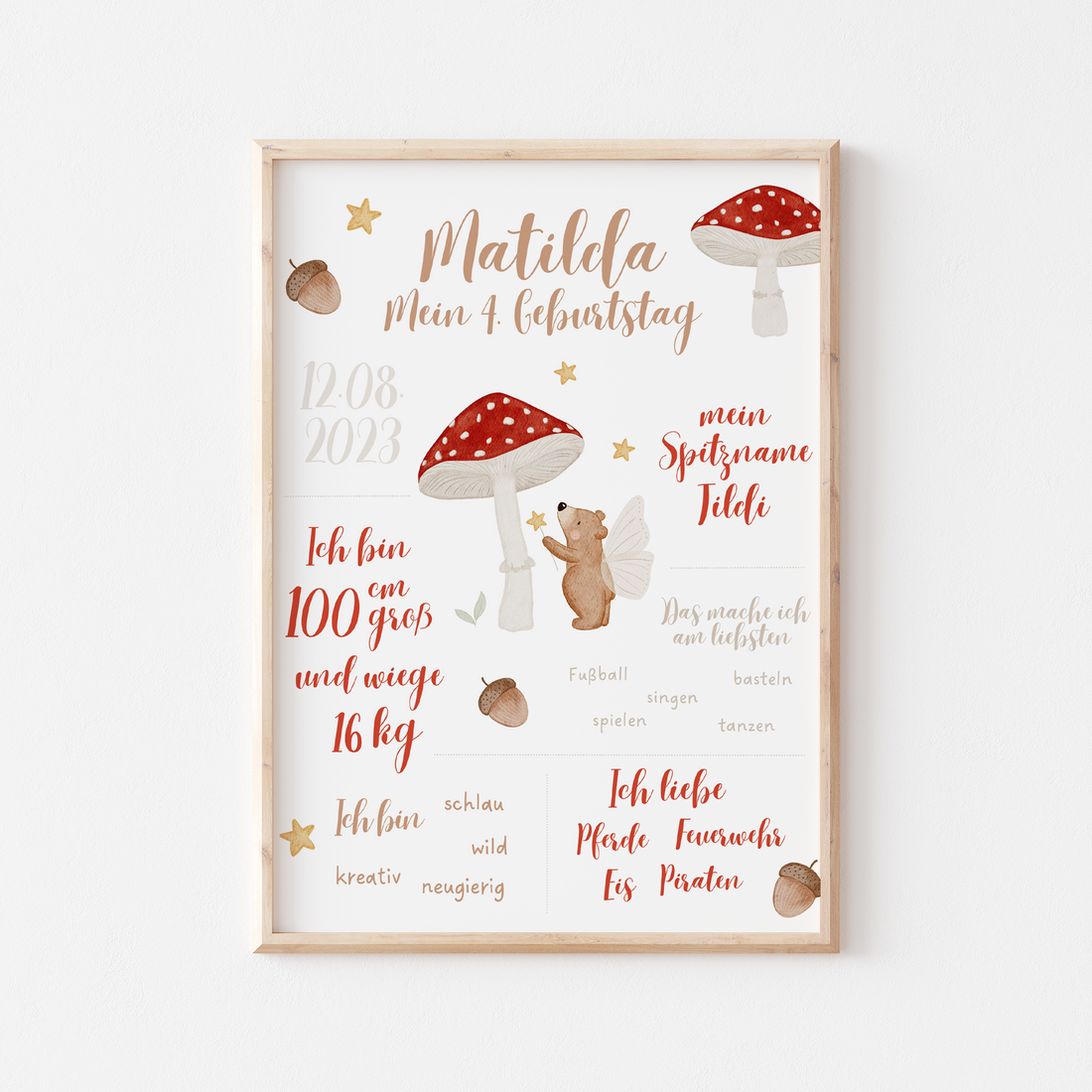 Meilensteintafel Pilz und Bär