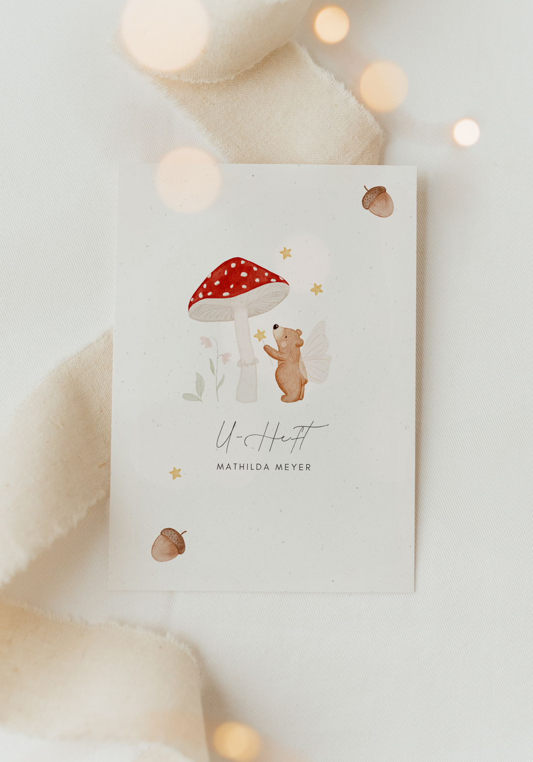 U-Heft Hülle Pilzbär Eicheln