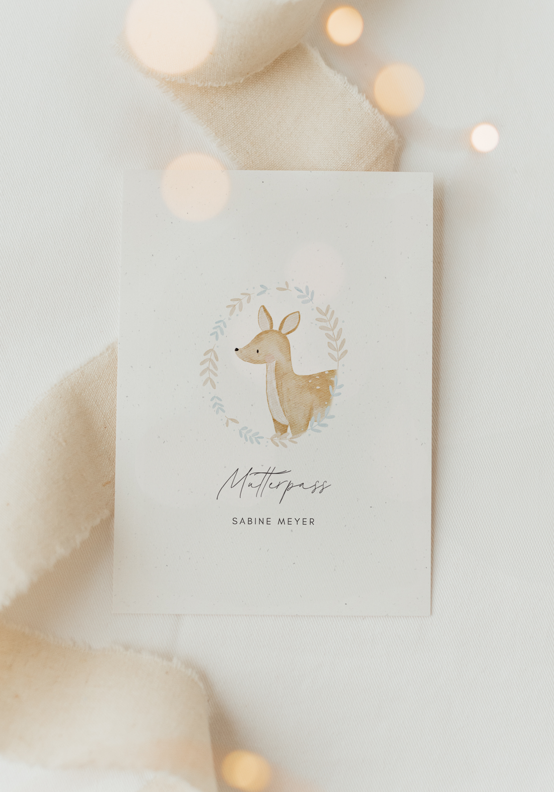 Mutterpass Hülle Kranz Reh