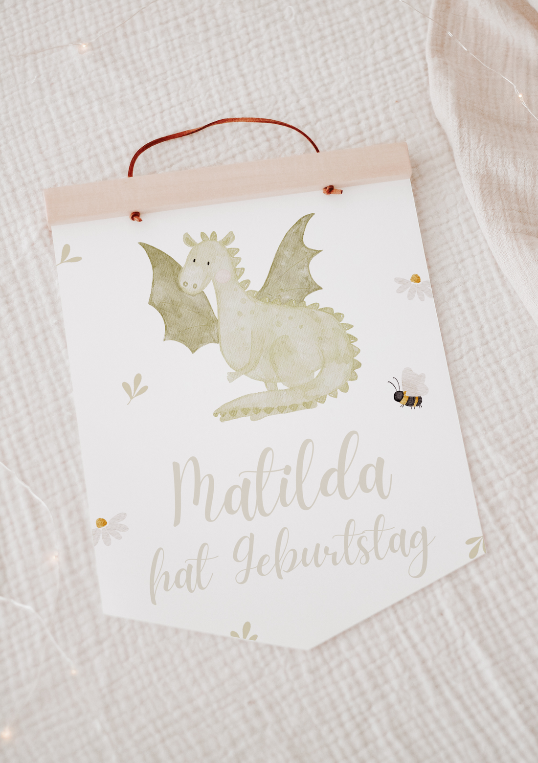 Wimpel mit Name Drache