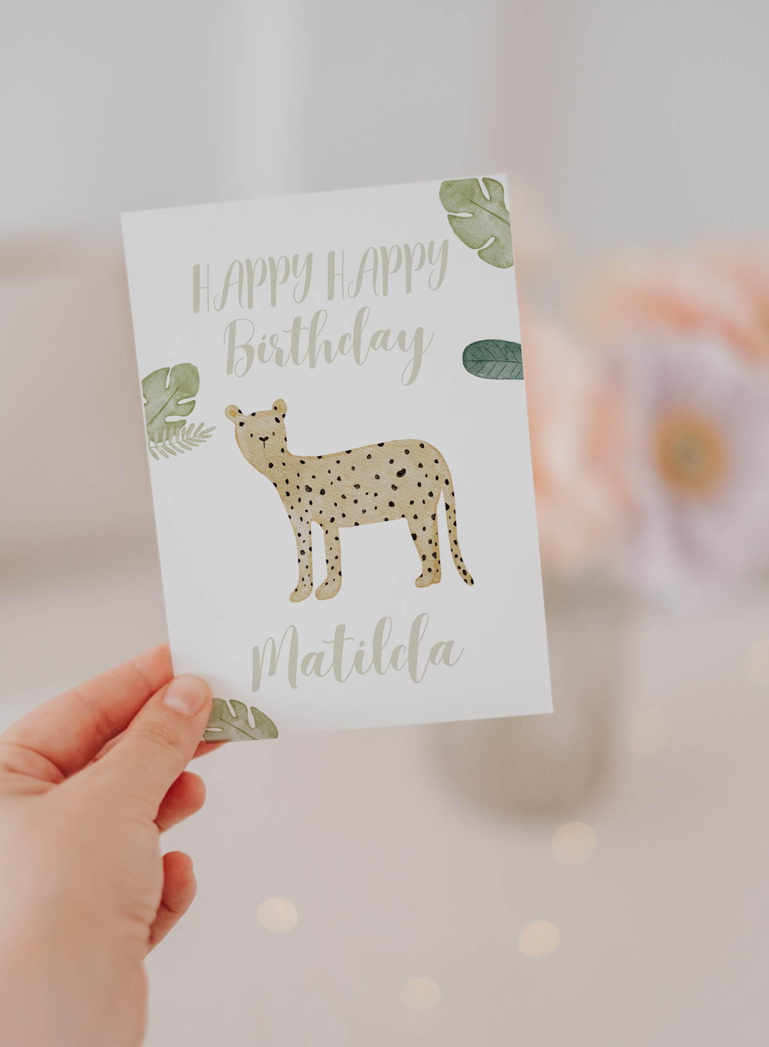 Geburtstagskarte Dschungel Leopard