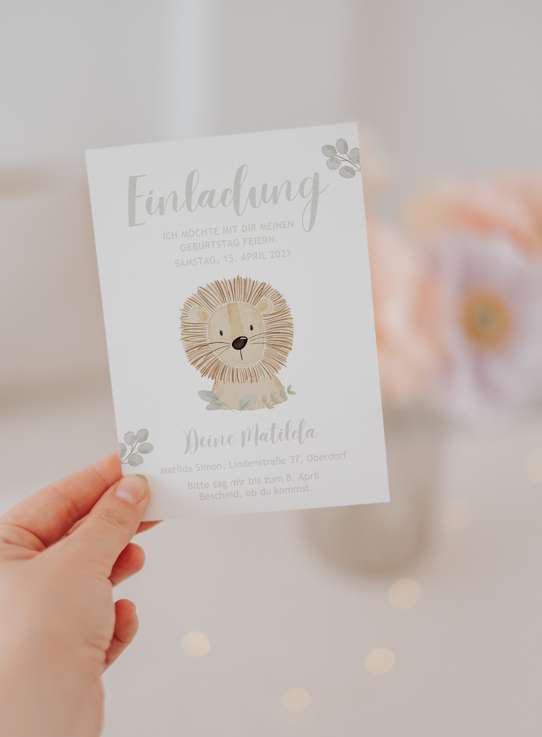 Einladung Dschungel Löwe