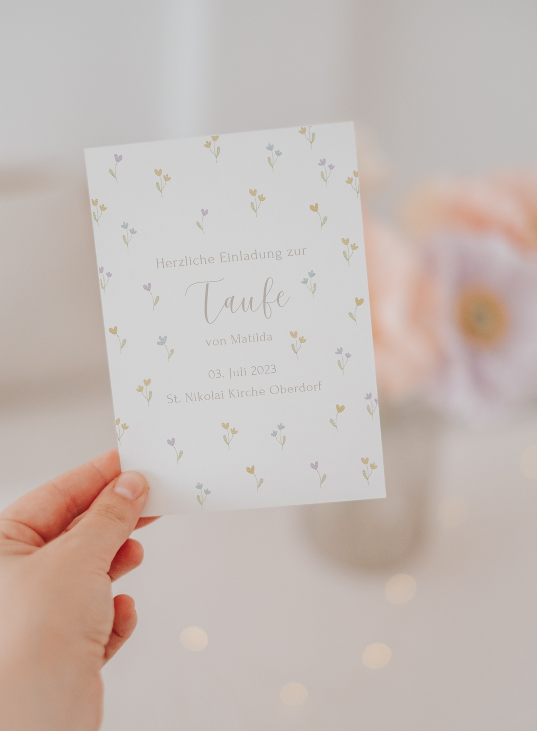 Einladung Taufe Blümchen