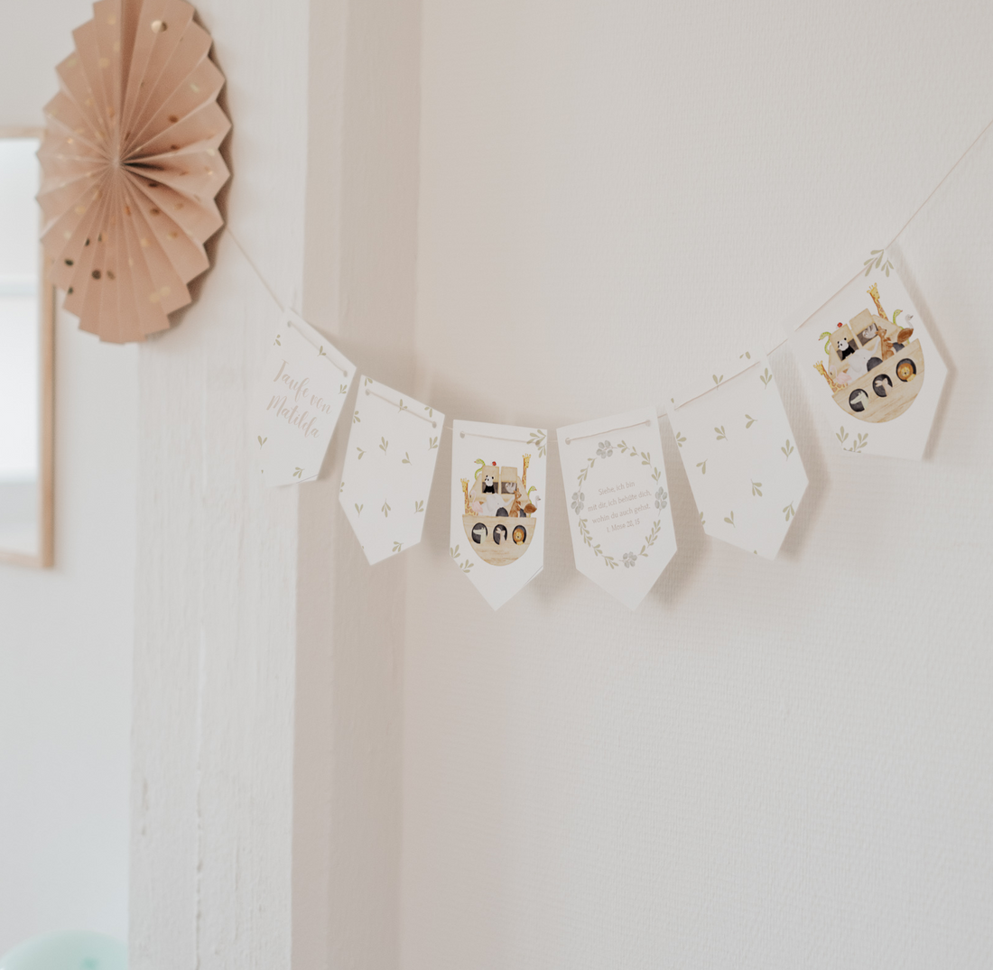 Girlande Taufe Arche Noah Wimpel