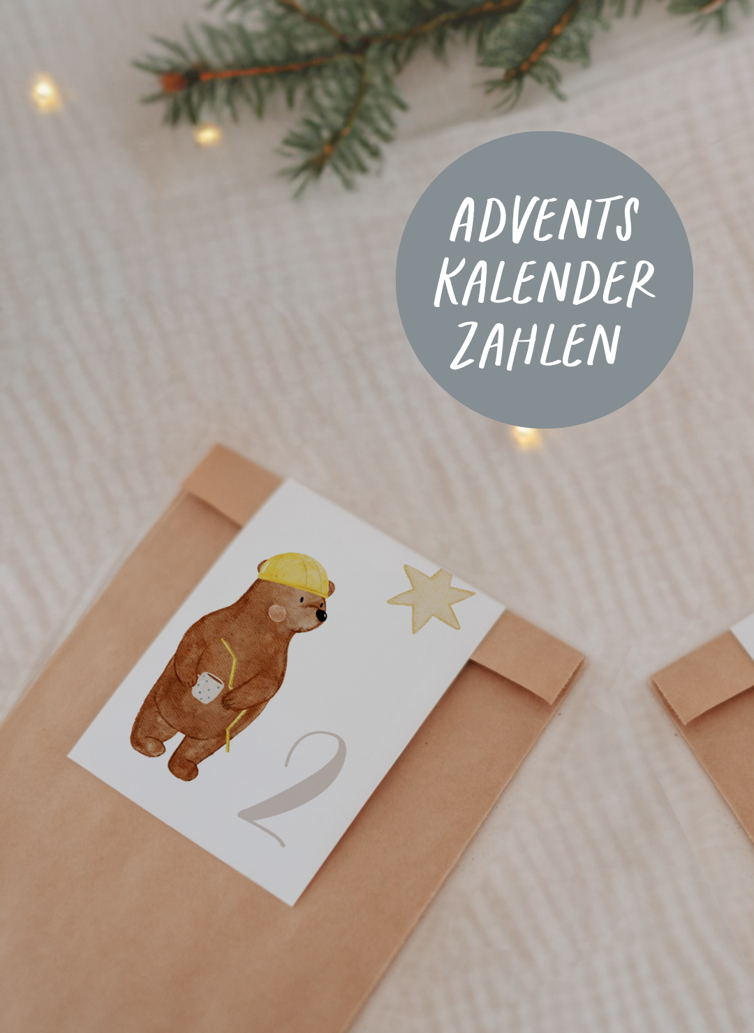 Adventskalenderzahlen Baustelle Tütenaufleger