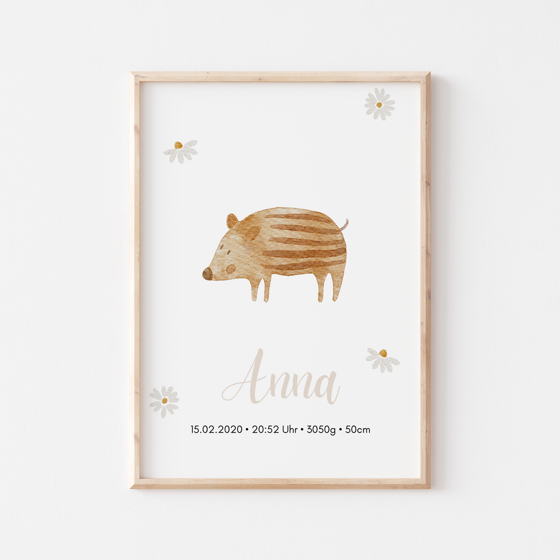 Geburtsposter Waldtiere Frischling