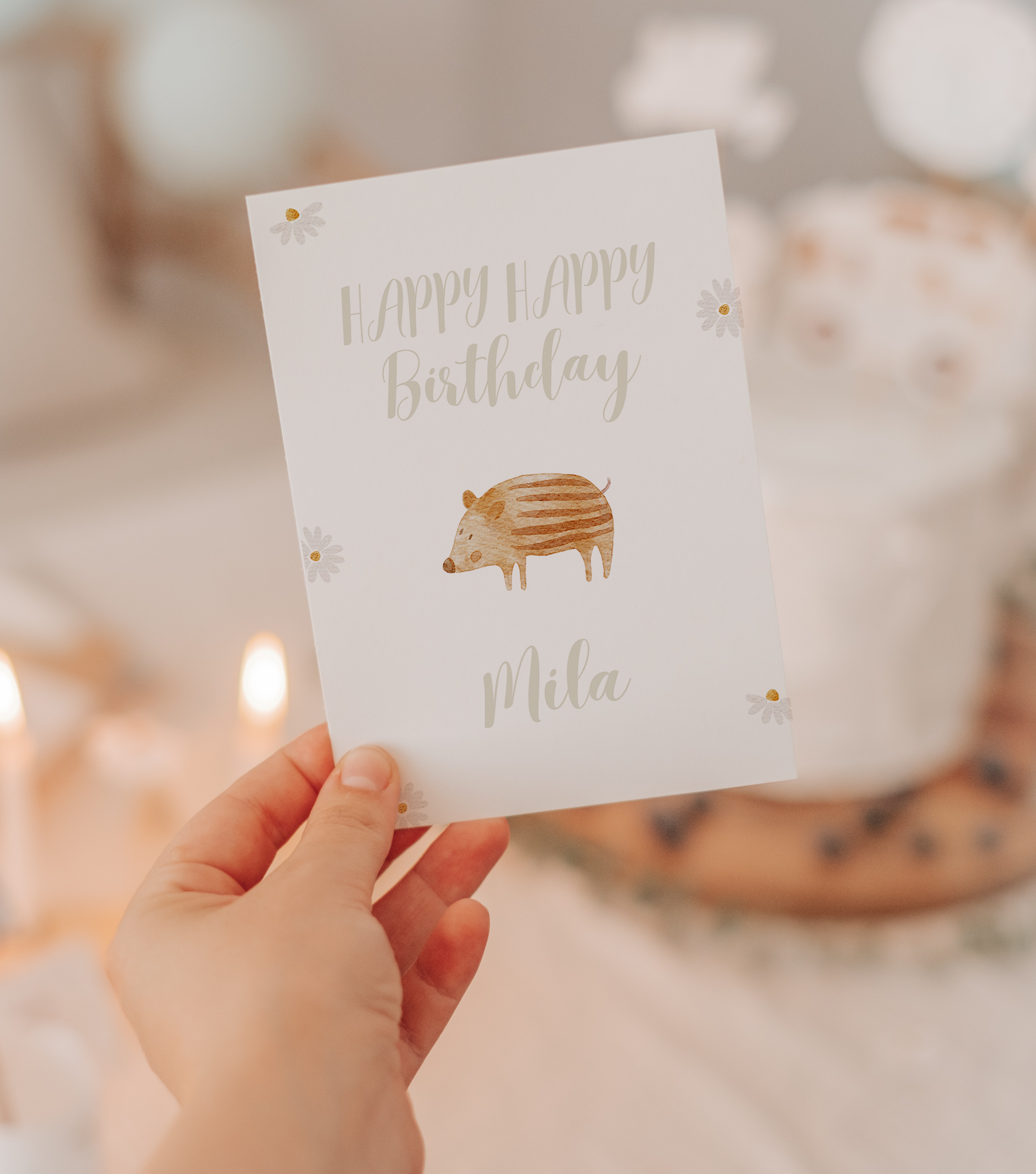 Geburtstagskarte Waldtiere Hase