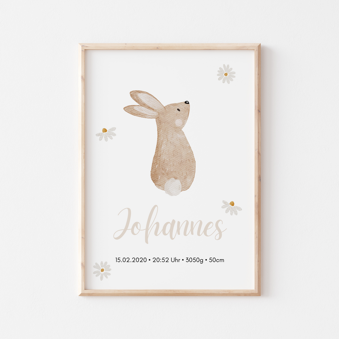 Geburtsposter Waldtiere Hase