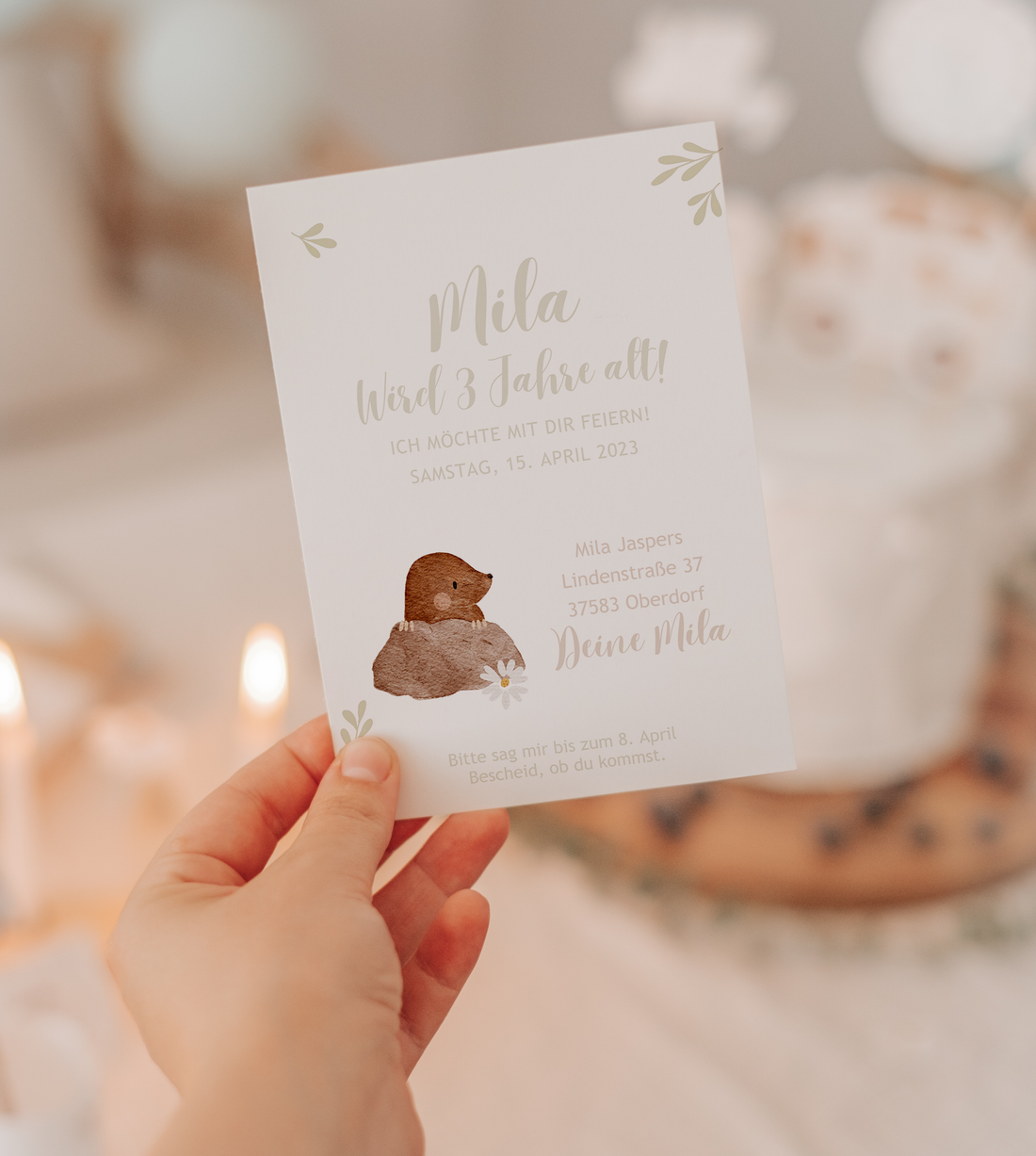 Einladung Waldtiere Maulwurf