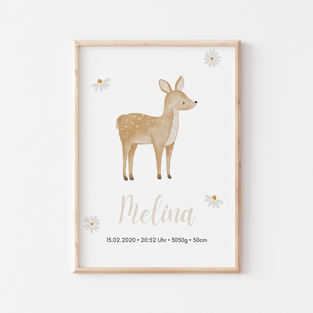 Geburtsposter Waldtiere Reh